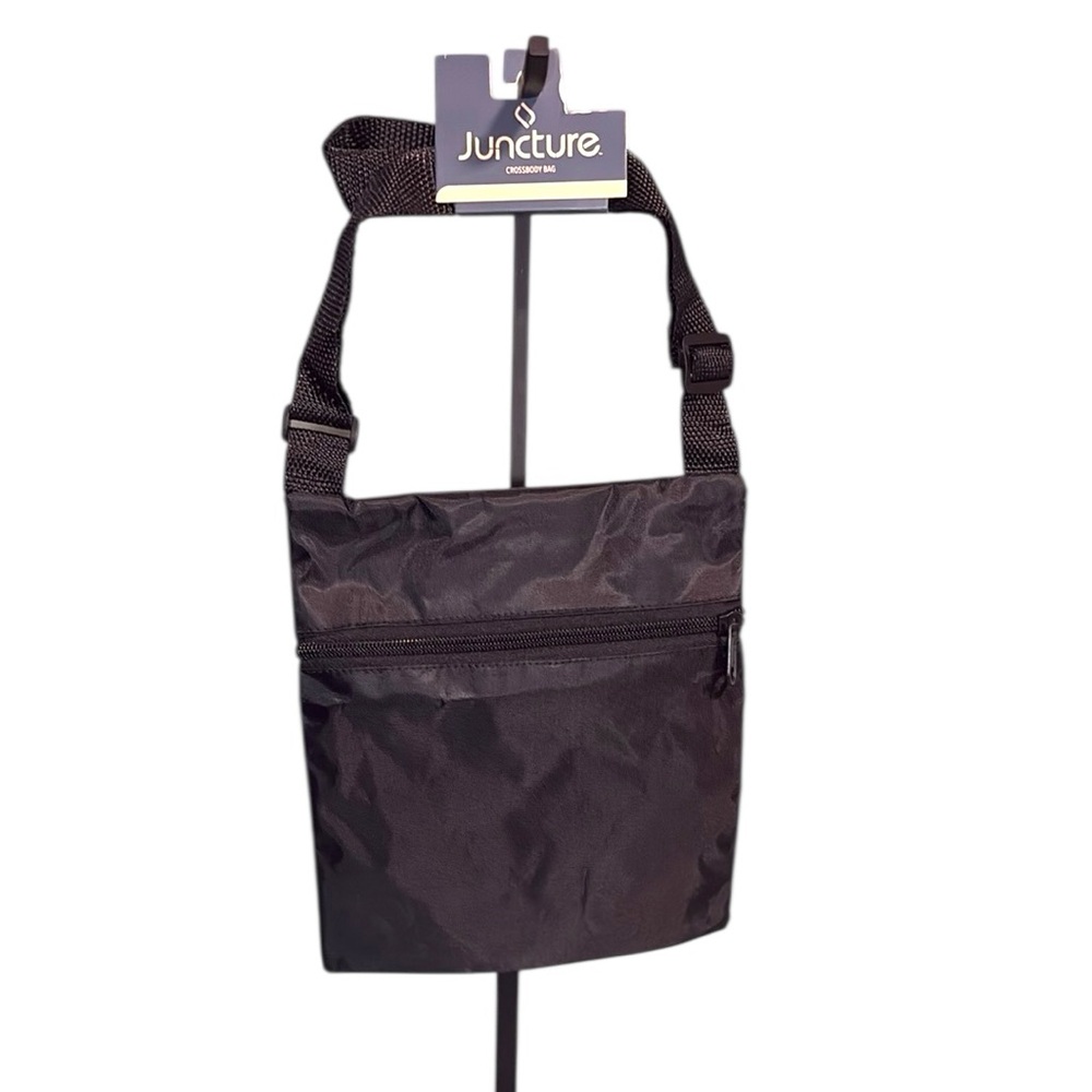 Juncture Black Nylon Crossbody Bag Lightweight Travel Shoulder Pouch NWT New